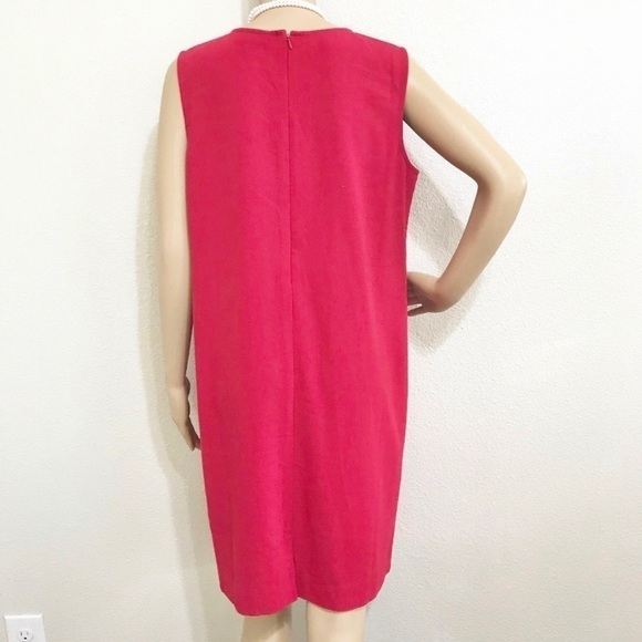 J. JILL Woman Red Midi Scoop Neck Sleeveless Dress Size 12P - Picture 10 of 15